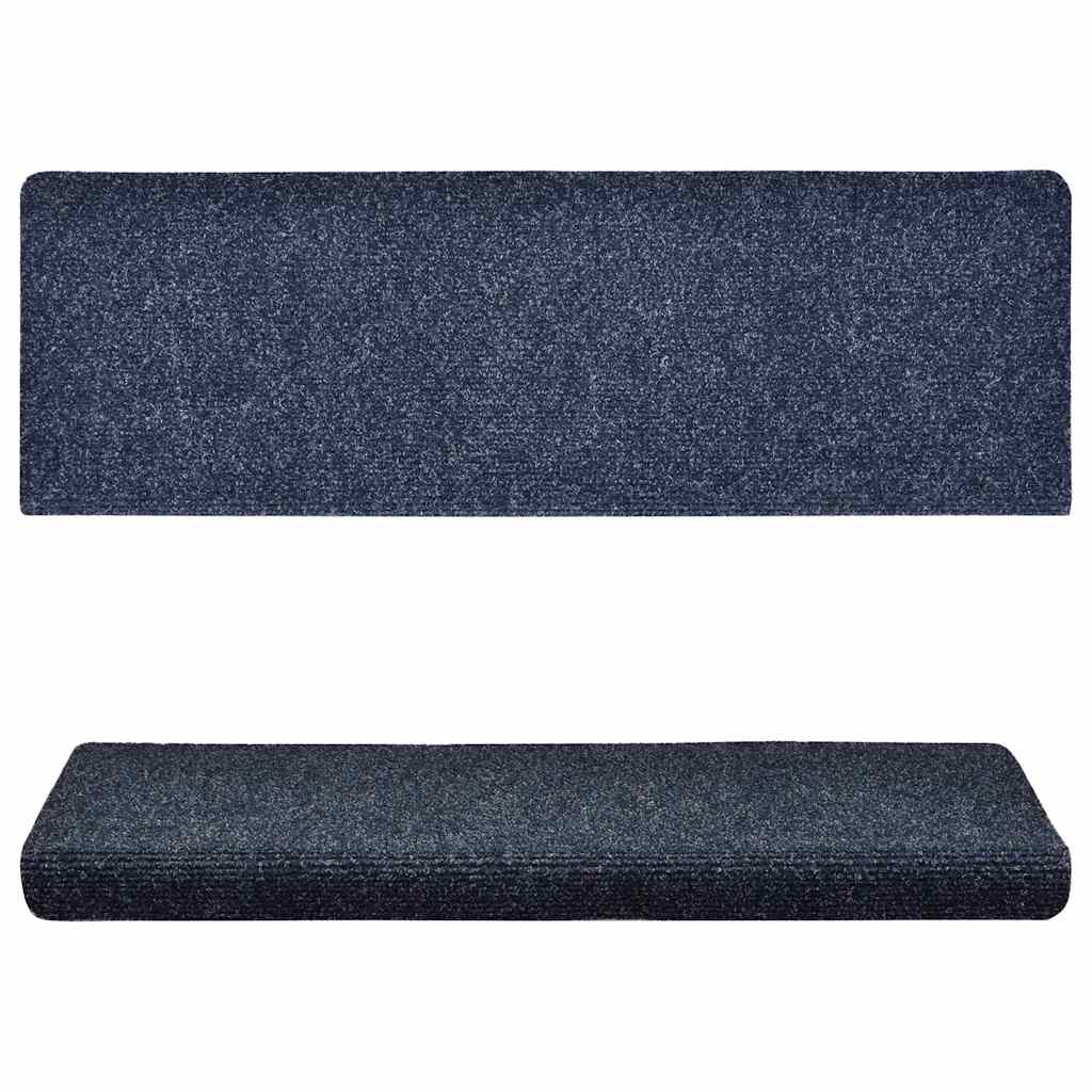Stair Mats Self-adhesive 15 pcs 65x21x4 cm Blue Rectangular Edge