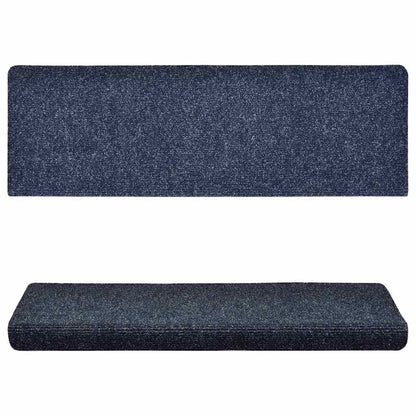 Stair Mats Self-adhesive 15 pcs 65x21x4 cm Blue Rectangular Edge