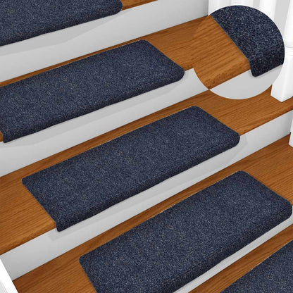 Stair Mats Self-adhesive 15 pcs 65x21x4 cm Blue Rectangular Edge