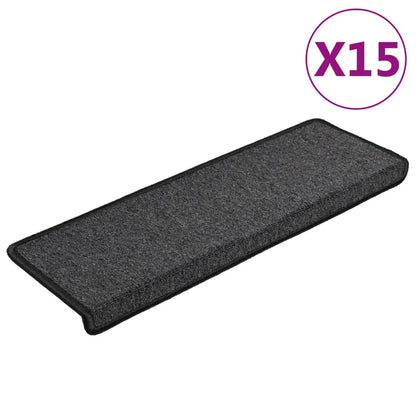 Stair Mats 15 pcs 65x21x4 cm Anthracite Rectangular Edge