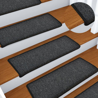 Stair Mats 15 pcs 65x21x4 cm Anthracite Rectangular Edge