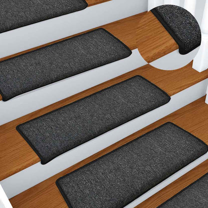 Stair Mats 15 pcs 65x21x4 cm Anthracite Rectangular Edge