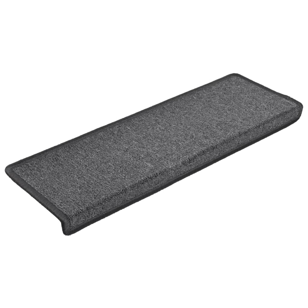 Stair Mats 15 pcs 65x21x4 cm Dark Grey Rectangular Edge