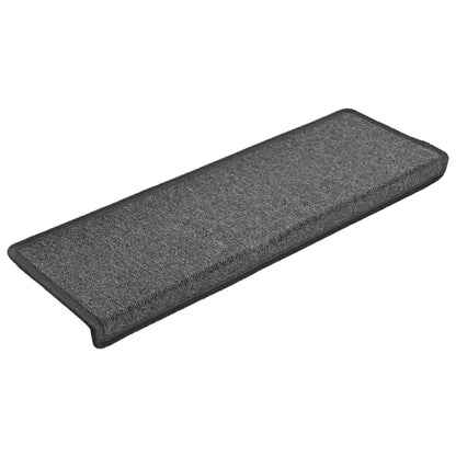 Stair Mats 15 pcs 65x21x4 cm Dark Grey Rectangular Edge