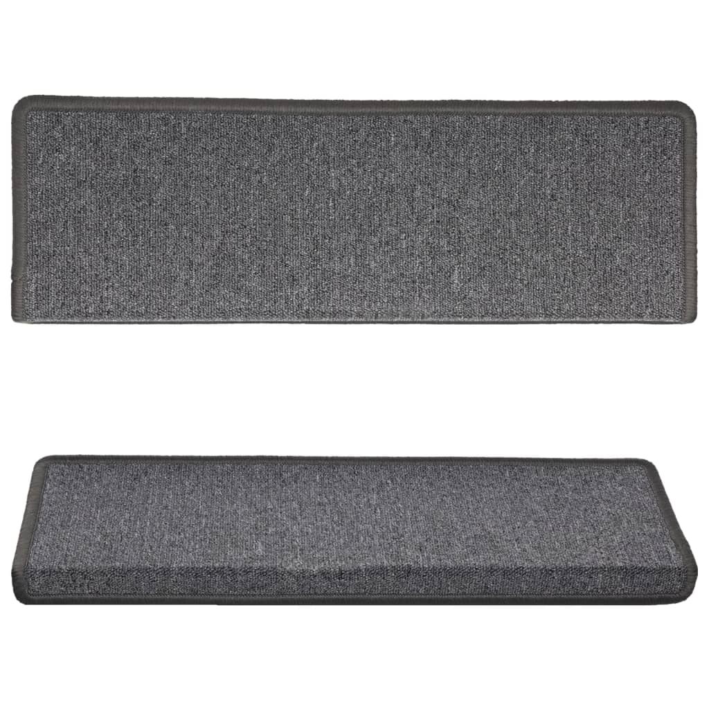Stair Mats 15 pcs 65x21x4 cm Dark Grey Rectangular Edge