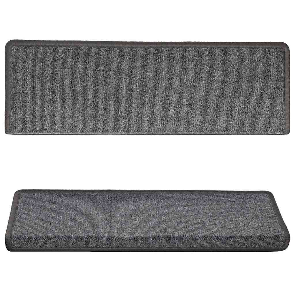 Stair Mats 15 pcs 65x21x4 cm Dark Grey Rectangular Edge