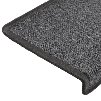 Stair Mats 15 pcs 65x21x4 cm Dark Grey Rectangular Edge