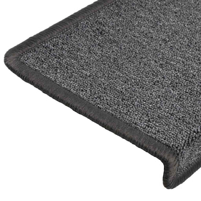 Stair Mats 15 pcs 65x21x4 cm Dark Grey Rectangular Edge