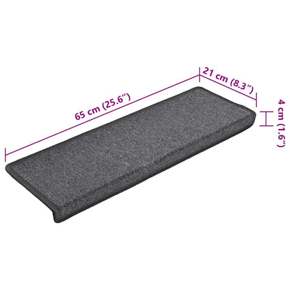 Stair Mats 15 pcs 65x21x4 cm Dark Grey Rectangular Edge