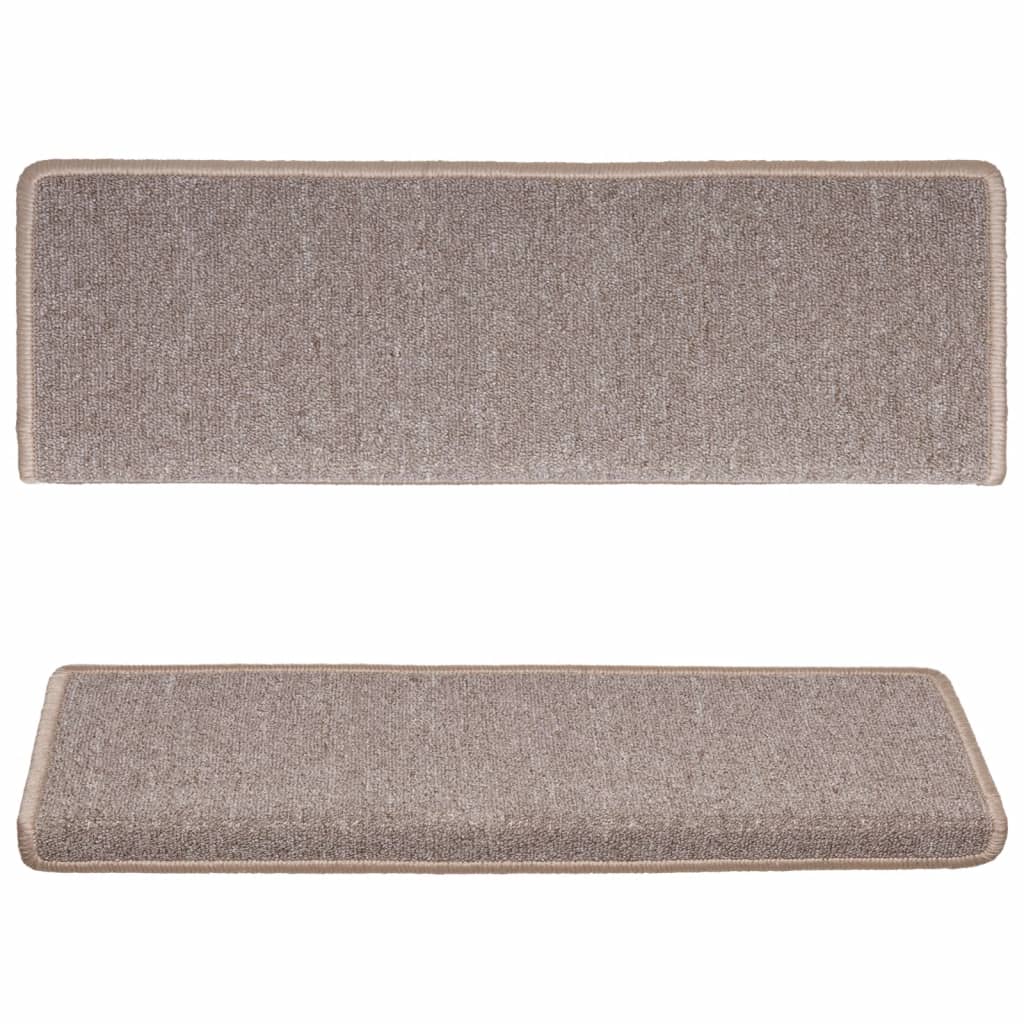 Stair Mats 15 pcs 65x21x4 cm Light Brown Rectangular Edge