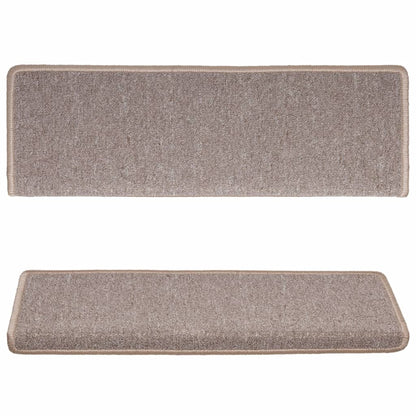 Stair Mats 15 pcs 65x21x4 cm Light Brown Rectangular Edge