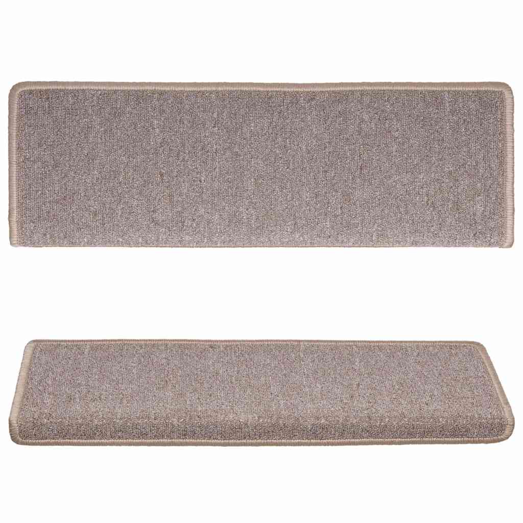 Stair Mats 15 pcs 65x21x4 cm Light Brown Rectangular Edge