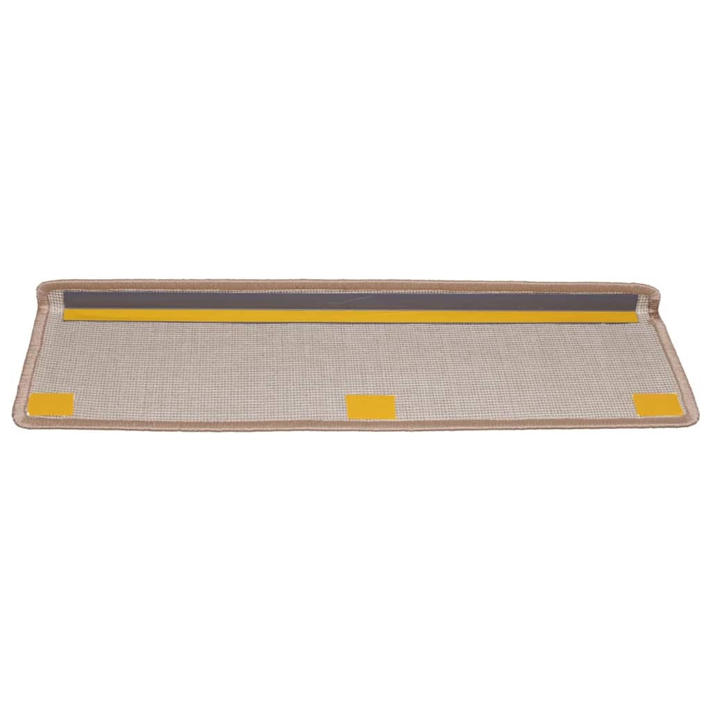 Stair Mats 15 pcs 65x21x4 cm Light Brown Rectangular Edge