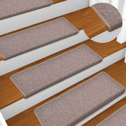 Stair Mats 15 pcs 65x21x4 cm Light Brown Rectangular Edge