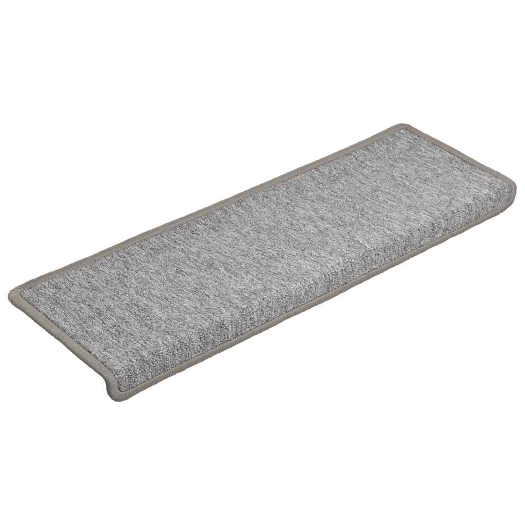Stair Mats 15 pcs 65x21x4 cm Light Grey Rectangular Edge