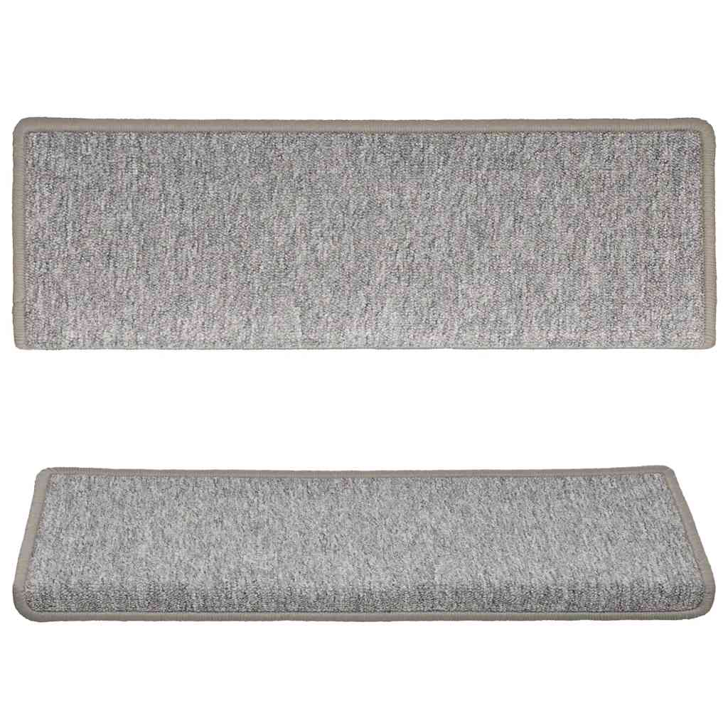 Stair Mats 15 pcs 65x21x4 cm Light Grey Rectangular Edge