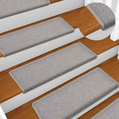 Stair Mats 15 pcs 65x21x4 cm Light Grey Rectangular Edge