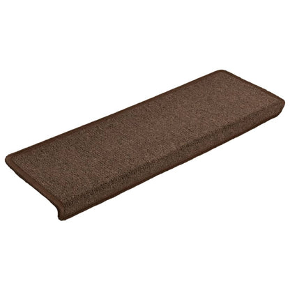 Stair Mats 15 pcs 65x21x4 cm Brown Rectangular Edge