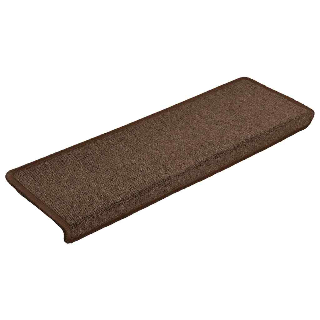 Stair Mats 15 pcs 65x21x4 cm Brown Rectangular Edge