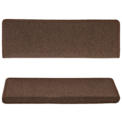 Stair Mats 15 pcs 65x21x4 cm Brown Rectangular Edge