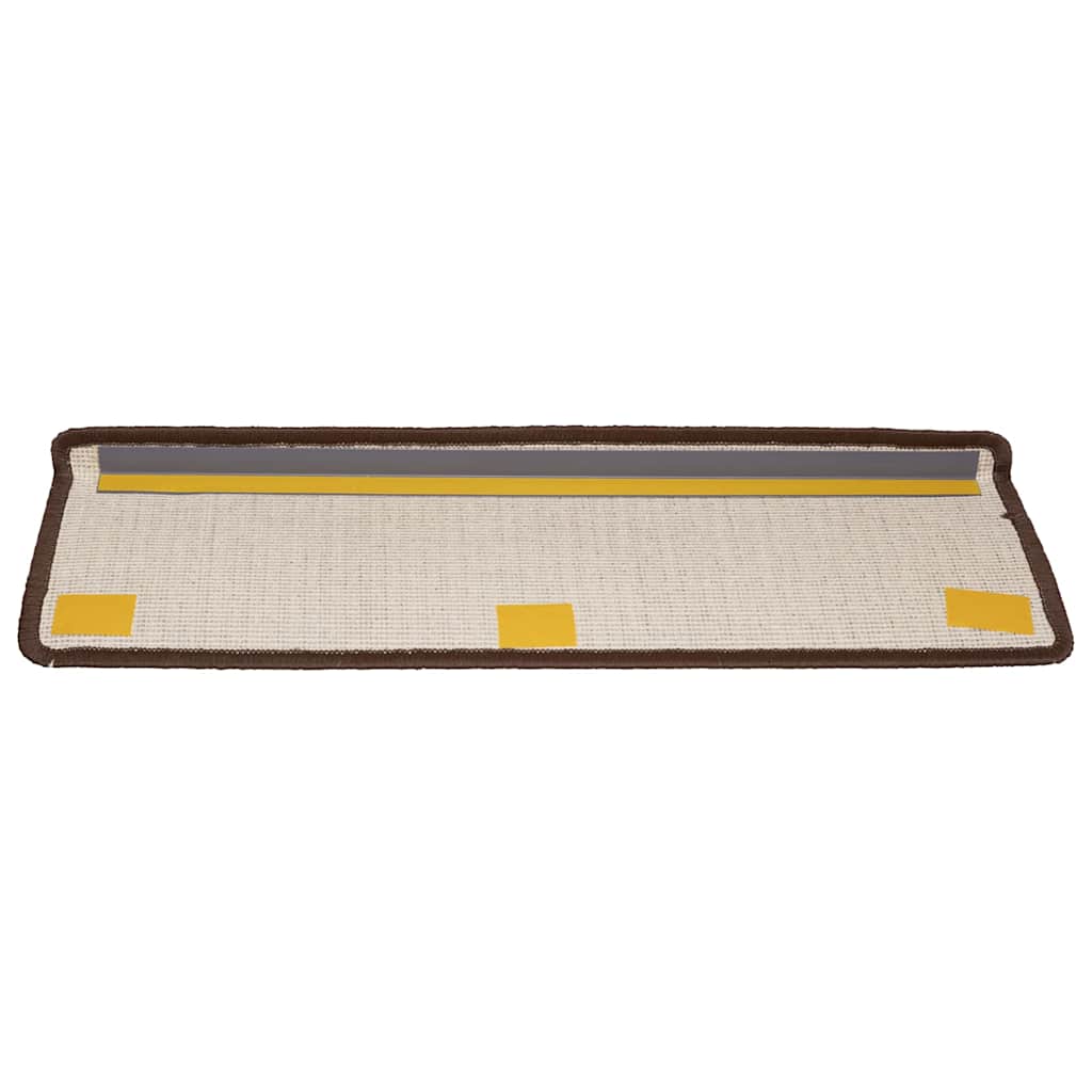 Stair Mats 15 pcs 65x21x4 cm Brown Rectangular Edge