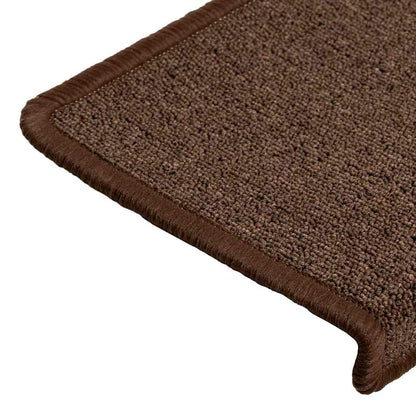 Stair Mats 15 pcs 65x21x4 cm Brown Rectangular Edge