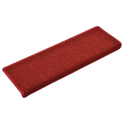 Carpet Stair Tread | Set of 15 | Red | 100% Polypropylene | Standard