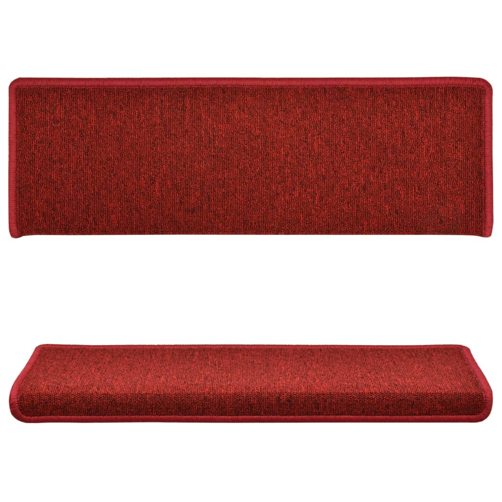 Carpet Stair Tread | Set of 15 | Red | 100% Polypropylene | Standard