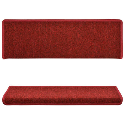 Carpet Stair Tread | Set of 15 | Red | 100% Polypropylene | Standard