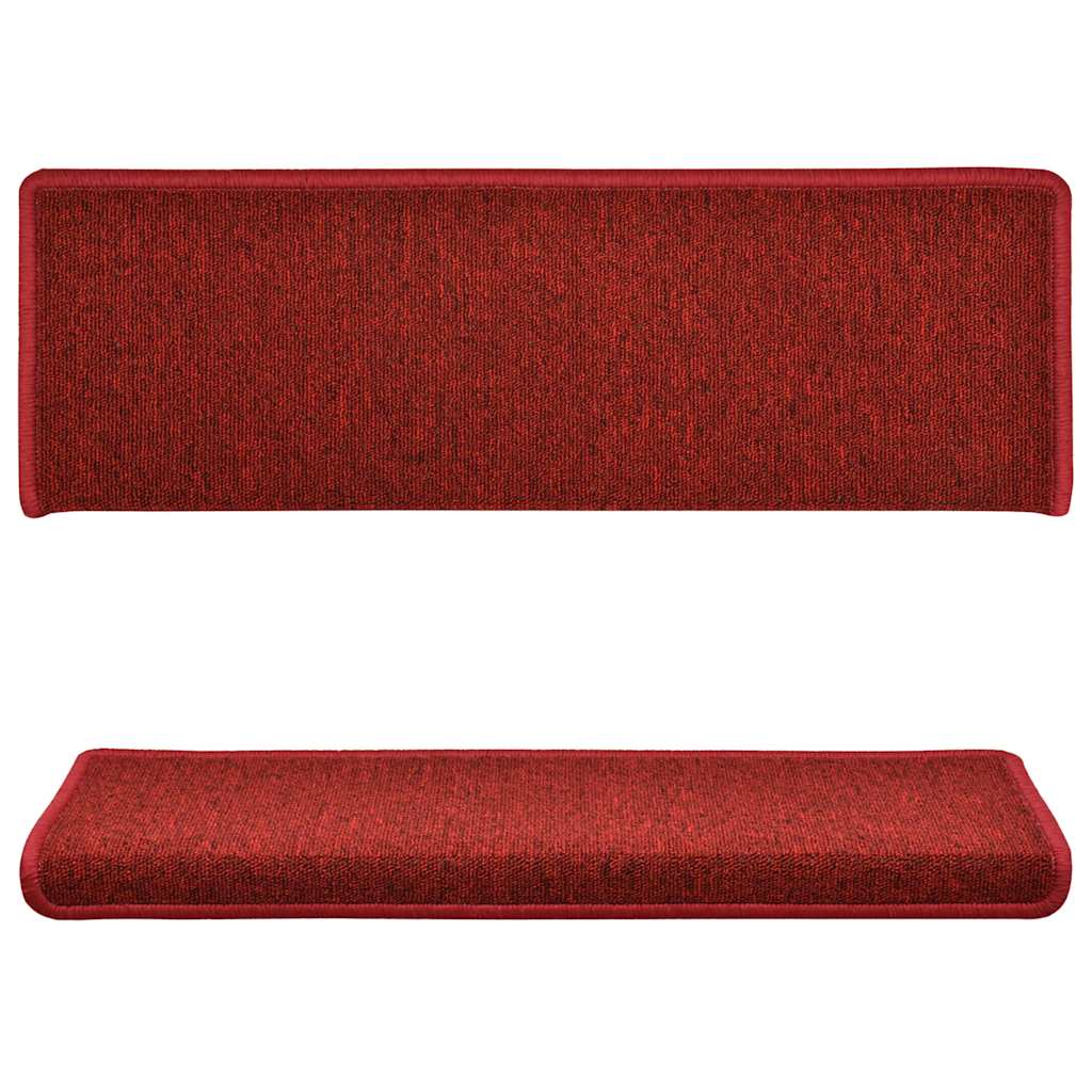 Stair Mats 15 pcs 65x21x4 cm Red Rectangular Edge