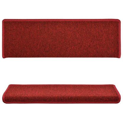 Stair Mats 15 pcs 65x21x4 cm Red Rectangular Edge