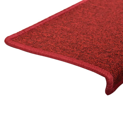 Carpet Stair Tread | Set of 15 | Red | 100% Polypropylene | Standard