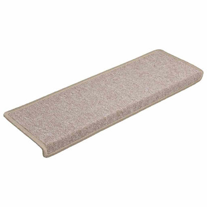 Stair Mats 15 pcs 65x21x4 cm Taupe Rectangular Edge
