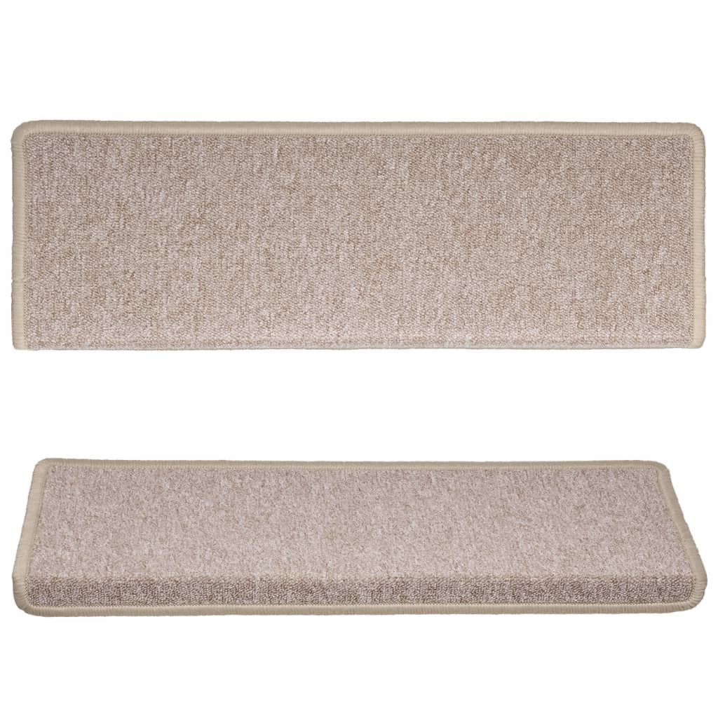 Stair Mats 15 pcs 65x21x4 cm Taupe Rectangular Edge