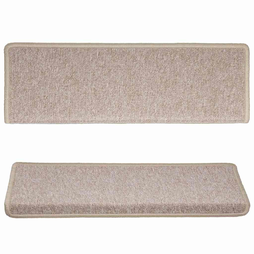 Stair Mats 15 pcs 65x21x4 cm Taupe Rectangular Edge