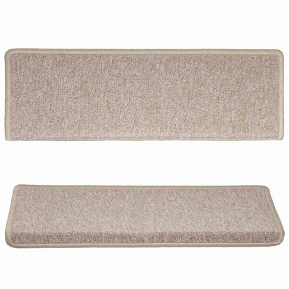 Stair Mats 15 pcs 65x21x4 cm Taupe Rectangular Edge