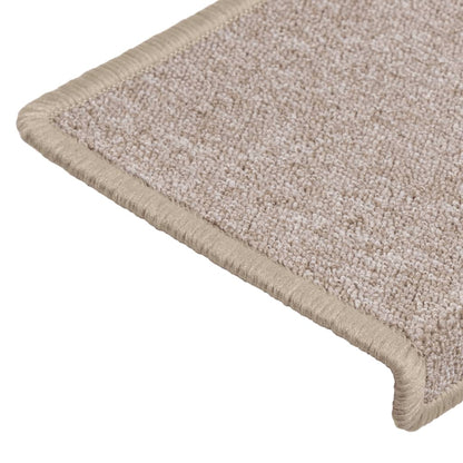 Stair Mats 15 pcs 65x21x4 cm Taupe Rectangular Edge
