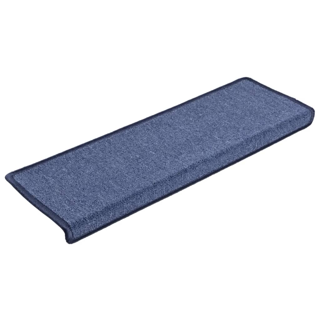 Stair Mats 15 pcs 65x21x4 cm Blue Rectangular Edge