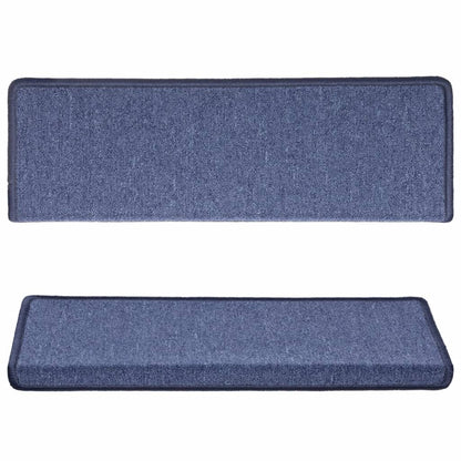 Stair Mats 15 pcs 65x21x4 cm Blue Rectangular Edge