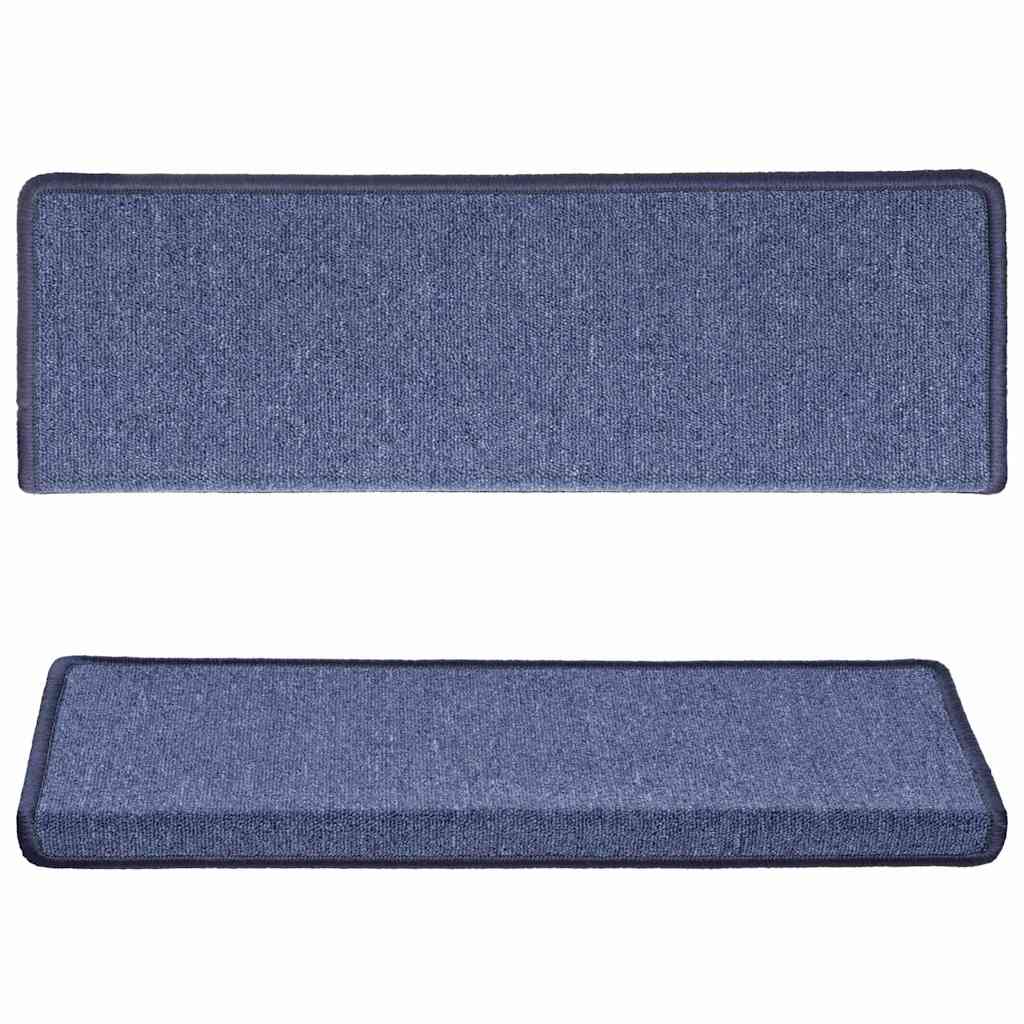 Stair Mats 15 pcs 65x21x4 cm Blue Rectangular Edge