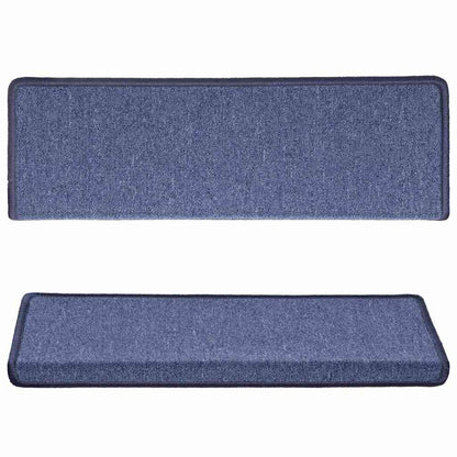 Stair Mats 15 pcs 65x21x4 cm Blue Rectangular Edge