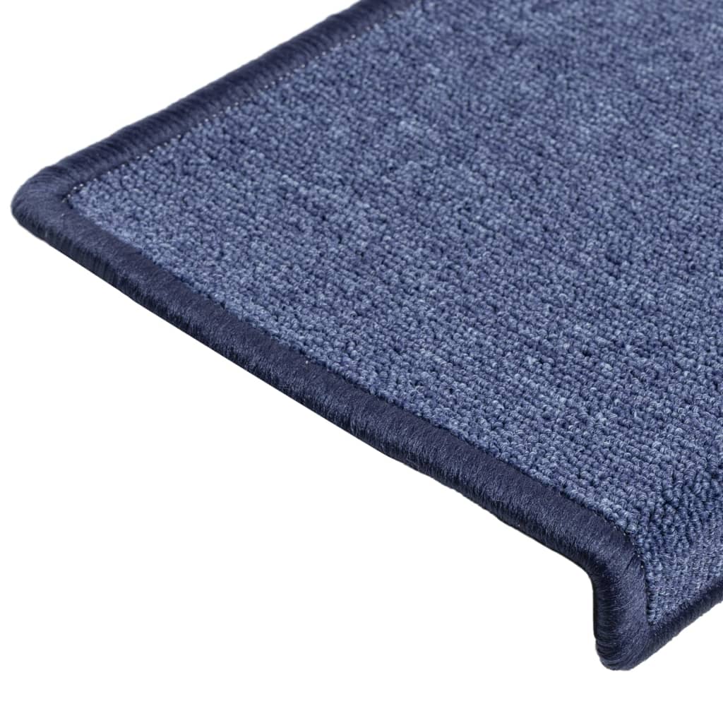 Stair Mats 15 pcs 65x21x4 cm Blue Rectangular Edge