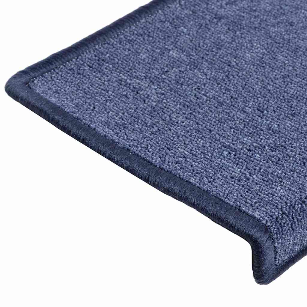Stair Mats 15 pcs 65x21x4 cm Blue Rectangular Edge