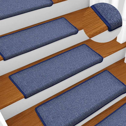 Stair Mats 15 pcs 65x21x4 cm Blue Rectangular Edge