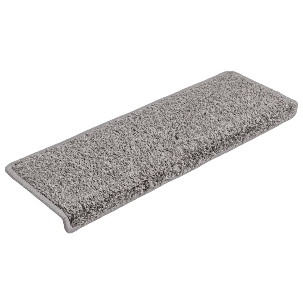 Stair Mats 15 pcs 65x21x4 cm Grey Rectangular Edge