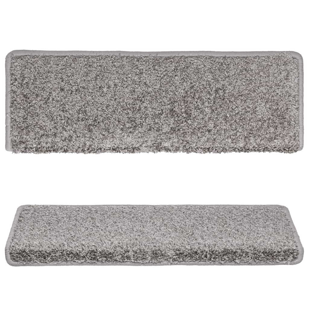 Stair Mats 15 pcs 65x21x4 cm Grey Rectangular Edge