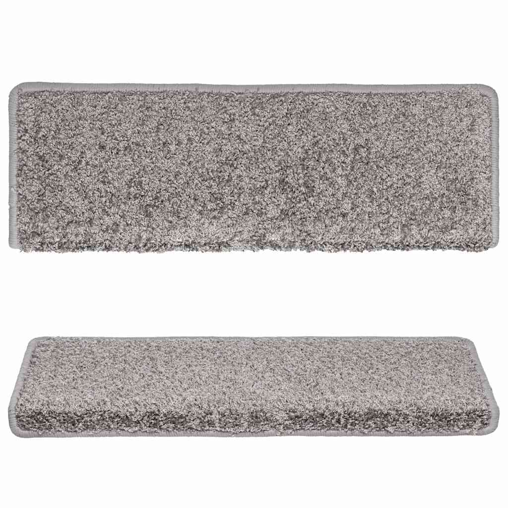 Stair Mats 15 pcs 65x21x4 cm Grey Rectangular Edge