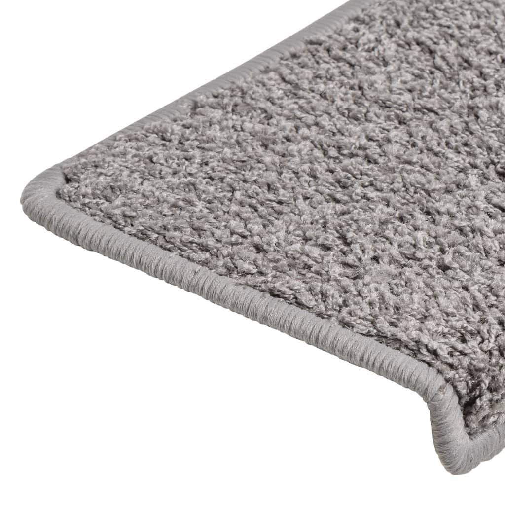 Stair Mats 15 pcs 65x21x4 cm Grey Rectangular Edge