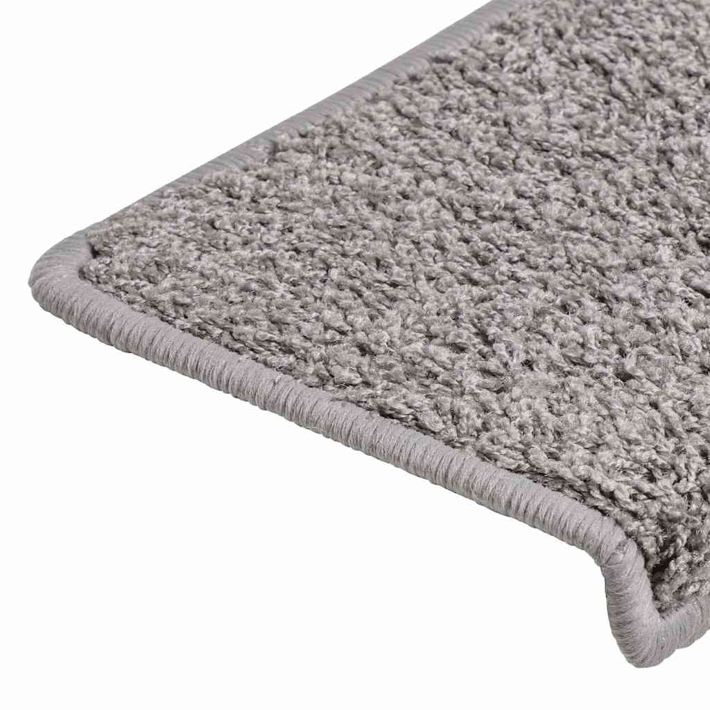 Stair Mats 15 pcs 65x21x4 cm Grey Rectangular Edge