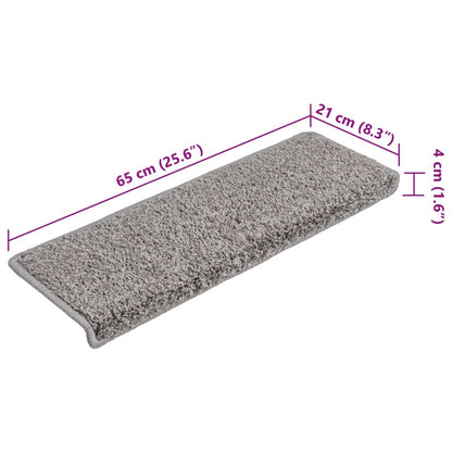 Stair Mats 15 pcs 65x21x4 cm Grey Rectangular Edge